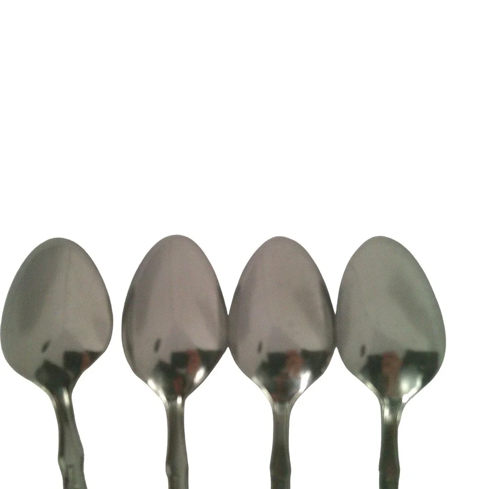 Set 4 EKCO Eterna Mary Ellen Spoons Japan Stainless Steel Vintage Flatware 6.25